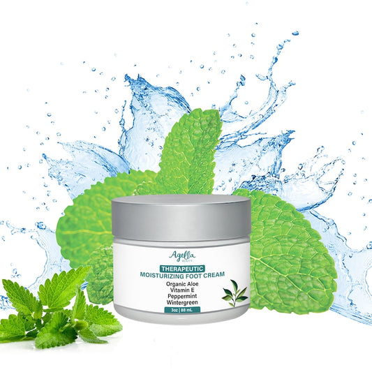 Organic Therapeutic Foot Cream - Moisturizing Peppermint & Menthol | Paraben-Free