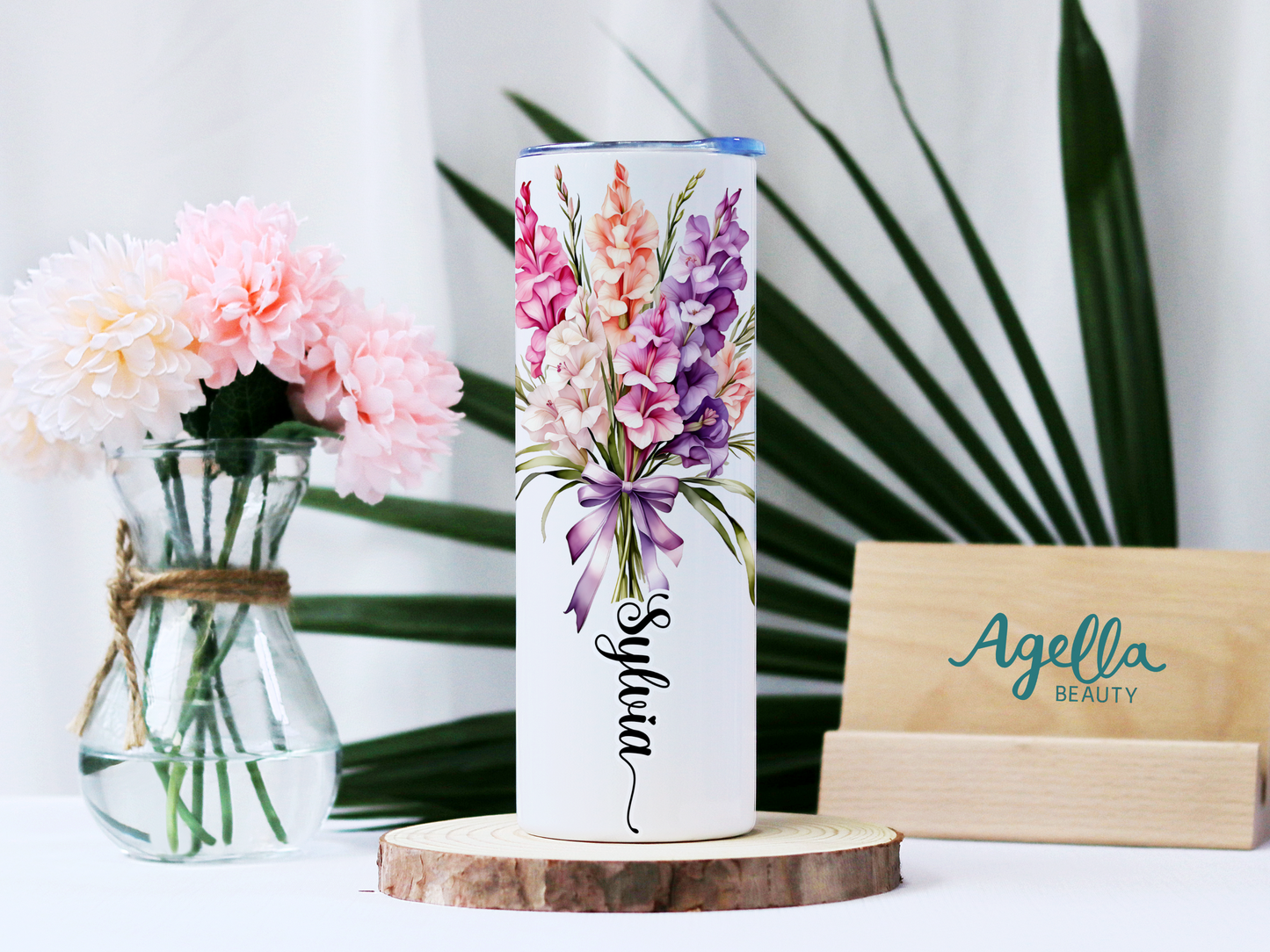 Birth Month Flower Tumbler - August